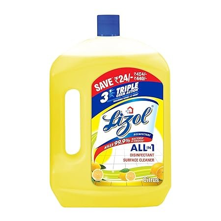 Lizol Disinfectant Surface & Floor Cleaner Liquid, Citrus - 2 Litre | Suitable for All Floor Cleaner Mops | Kills 99.9% Germs| India's #1 Floor Cleaner