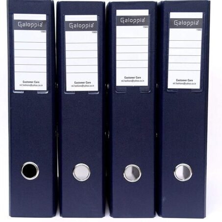 GALOPPIA PVC Coated Box File/Folder for Office documents and certificates A4 Size (Black, Pack of 4)