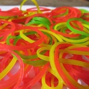 Bright Fluorescent Rubber Bands – High Elasticity (1.5 Inch) – 500gm Pack
