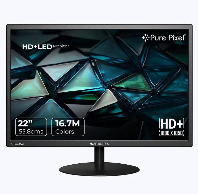 ZEBRONICS LED, 22 Inch (55.8cm) LED Monitor, Dual HDMI & VGA Input